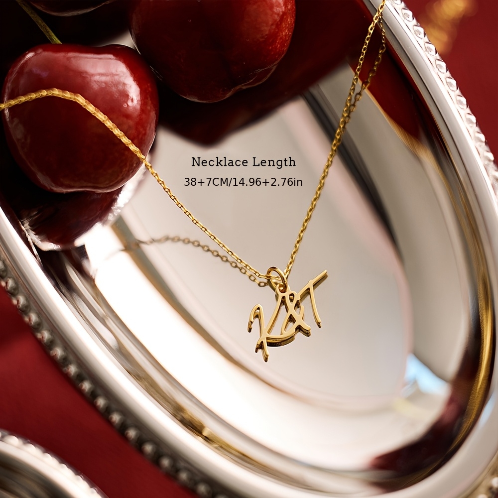 Custom Stainless Steel Couple's Letter Pendant Necklace
